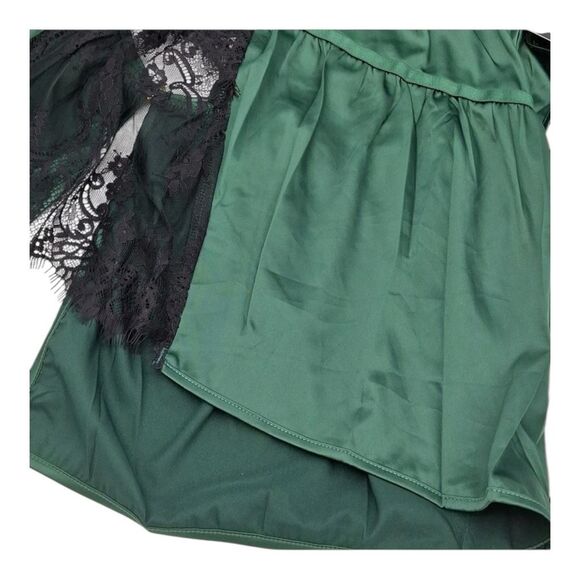 Frederick’s of Hollywood Etta Green Satin Cami/Thong Set 3X/4X - Picture 5 of 10